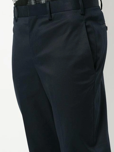 Shop Neil Barrett Fitted Ankle Trousers - Blue