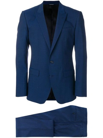 Shop Dolce & Gabbana Two Piece Formal Suit In Blue