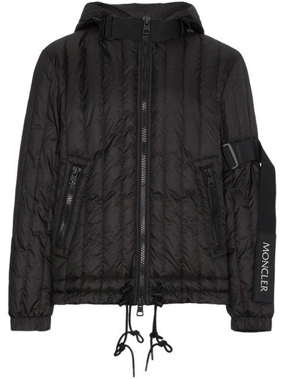 Shop Moncler X Craig Green Quilted Logo Feather Down Jacket - Black