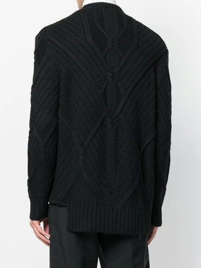 Shop Neil Barrett Cable Rope Knit Jumper In Black