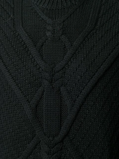 Shop Neil Barrett Cable Rope Knit Jumper In Black