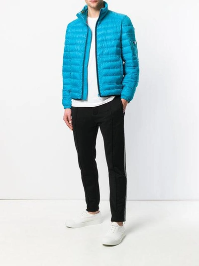 Shop Prada Padded Jacket - Blue