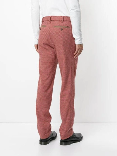 Shop Sacai Checked Tailored Trousers In Red