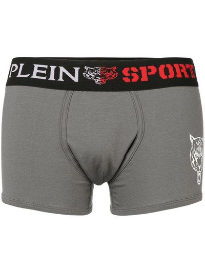 Shop Plein Sport Branded Boxer Briefs - Grey