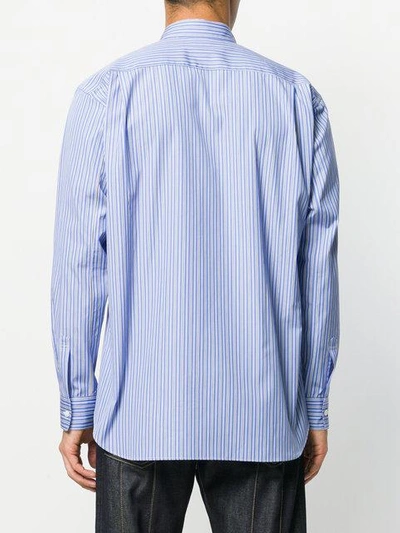 Shop Comme Des Garçons Shirt Long Sleeved Shirt In Blue