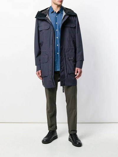 Shop Canada Goose Hooded Shell Jacket In Blue