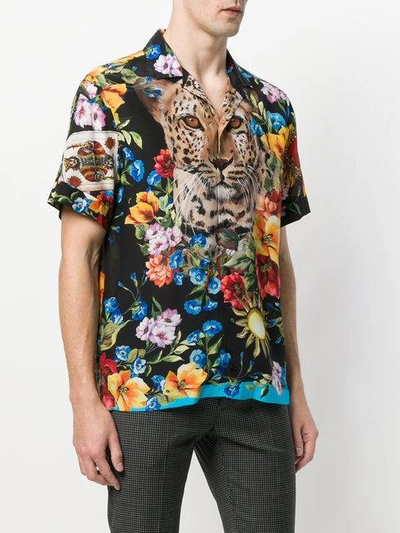Shop Dolce & Gabbana Leopard And Floral Print Shirt