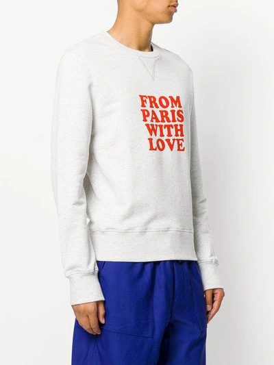 Shop Ami Alexandre Mattiussi From Paris With Love Sweatshirt In 055 Heather Grey