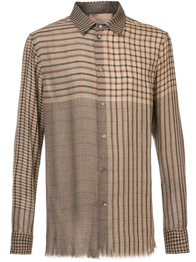 Shop Federico Curradi Check Shirt - Brown