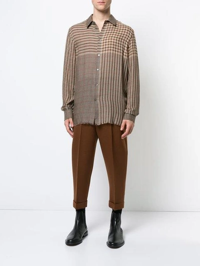 Shop Federico Curradi Check Shirt - Brown