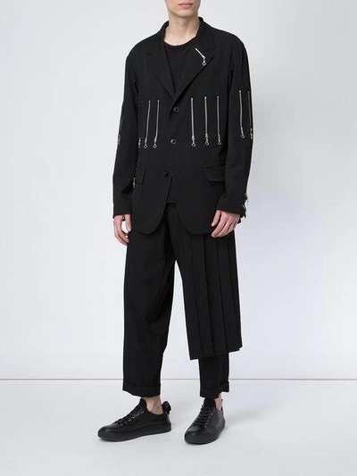 Shop Yohji Yamamoto Zip Detail Jacket - Black