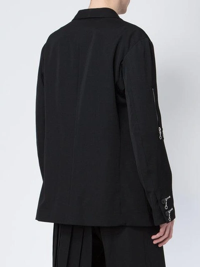 Shop Yohji Yamamoto Zip Detail Jacket - Black