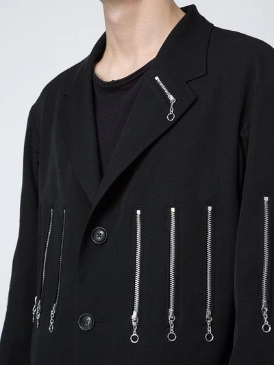 Shop Yohji Yamamoto Zip Detail Jacket - Black