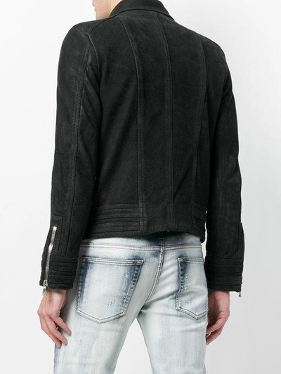 Shop Balmain Biker Jacket In Black