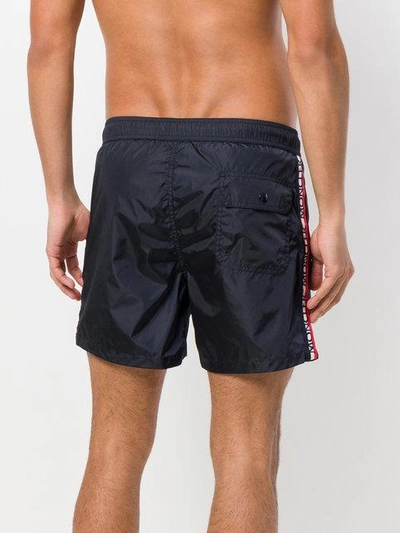 Shop Moncler Side Stripe Swim Shorts