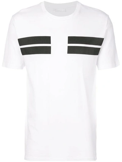 Shop Neil Barrett Bar Stripe T-shirt - White