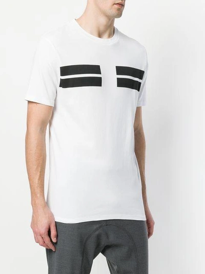 Shop Neil Barrett Bar Stripe T-shirt - White