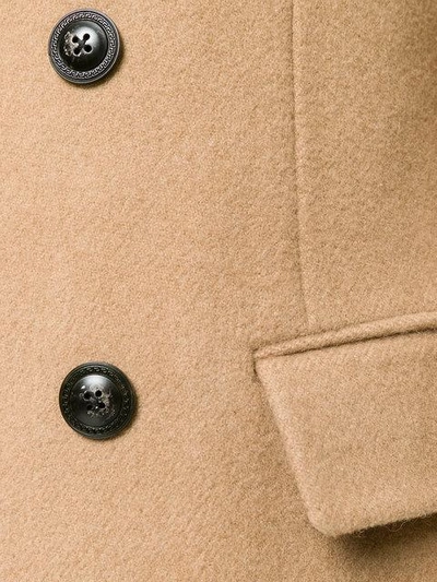 Shop Versace Classic Double Breasted Coat - Neutrals