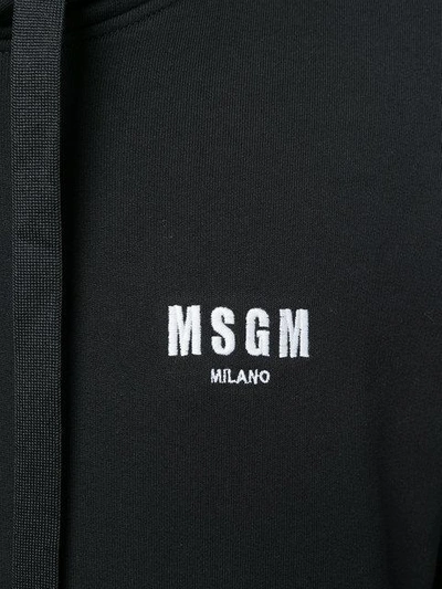 Shop Msgm Oversize Logo Hoodie In Black