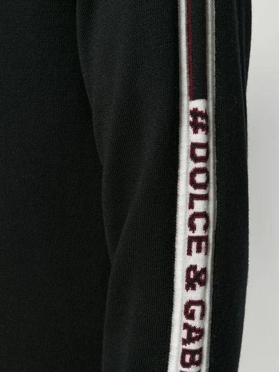 Shop Dolce & Gabbana Logo Stripe Knitted Jumper - Black