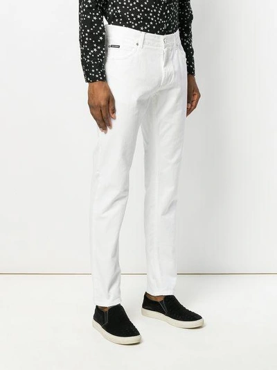 Shop Dolce & Gabbana Straight Leg Jeans In White