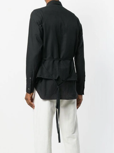 Shop Ann Demeulemeester Patch Pocket Crinkled Waistcoat - Black