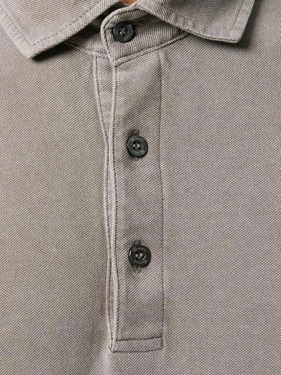 Shop Drumohr Straight Hem Polo Shirt In Grey