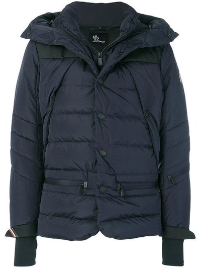Shop Moncler Grenoble Padded Hooded Jacket - Blue