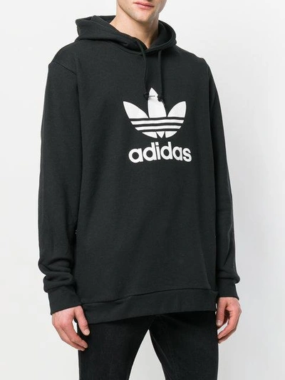 Shop Adidas Originals Trefoil Hoodie In Black