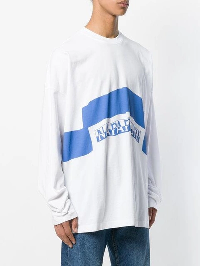 Shop Napa By Martine Rose Logo Print Long Sleeved T-shirt