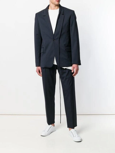 Shop Chalayan Straight Leg Trousers In Blue