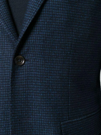 Shop Canali Checked Single Breasted Blazer - Blue