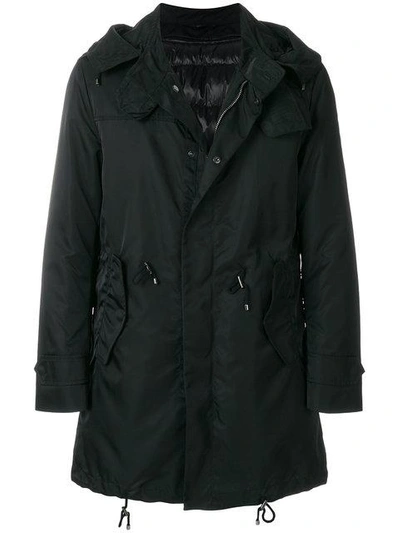 Shop Sealup Zipped Parka Coat In Black