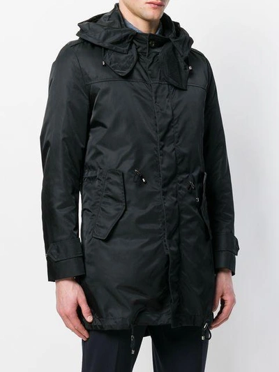 Shop Sealup Zipped Parka Coat In Black