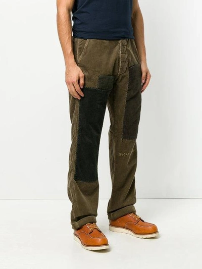Levi's 1920s Patchwork Cotton-corduroy Trousers In Army Green | ModeSens