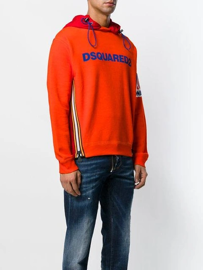 Shop Dsquared2 K-way Hooded Sweatshirt - Orange