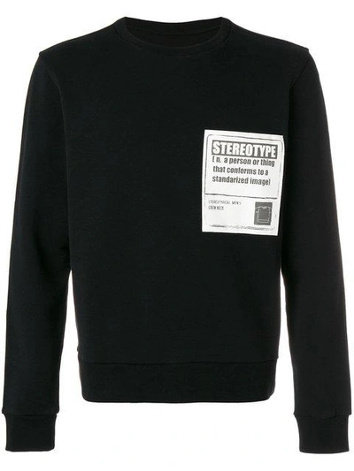 Shop Maison Margiela Stereotype Slogan Patch Sweater - Black
