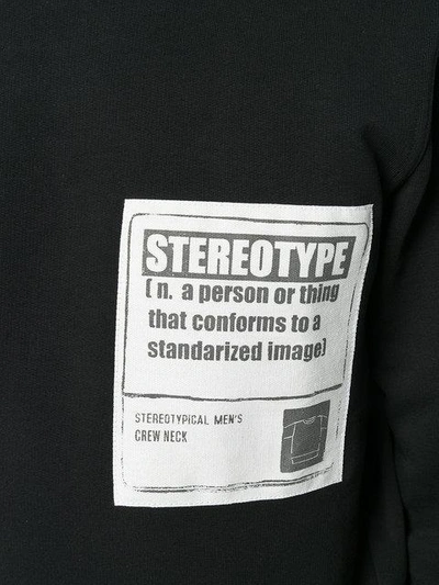 Shop Maison Margiela Stereotype Slogan Patch Sweater - Black