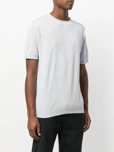 Shop John Smedley Marl Effect T-shirt In Grey