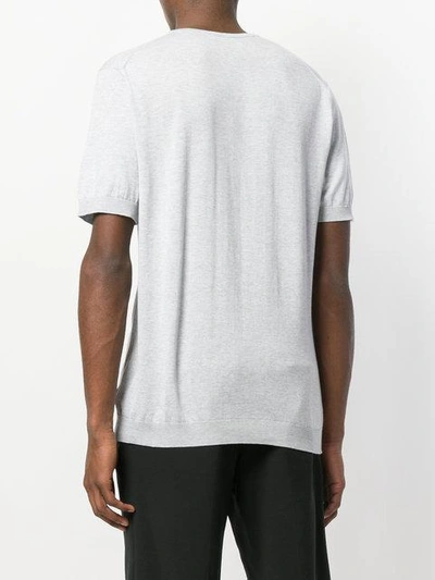 Shop John Smedley Marl Effect T-shirt In Grey
