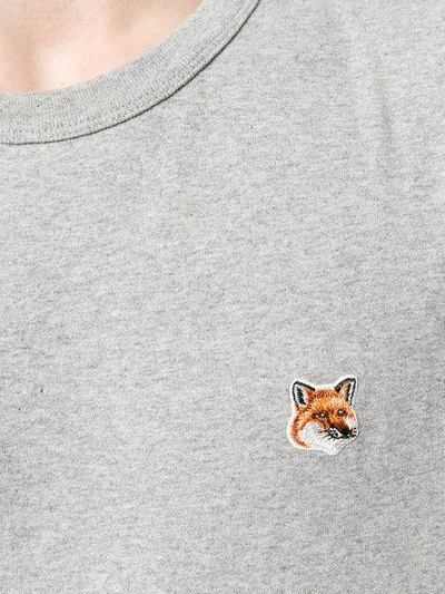 Shop Maison Kitsuné Fox Logo T-shirt In Grey