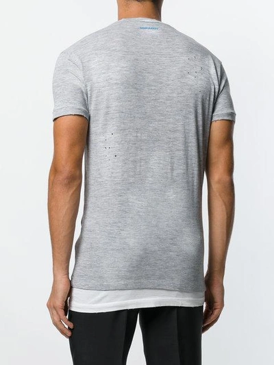 Shop Dsquared2 Slogan Distressed T In Grey