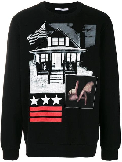 Shop Givenchy Sweatshirt Mit Grafischem Print In Black
