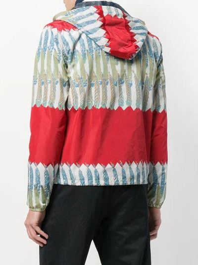 Shop Valentino Patterned Zipped Jacket In Red