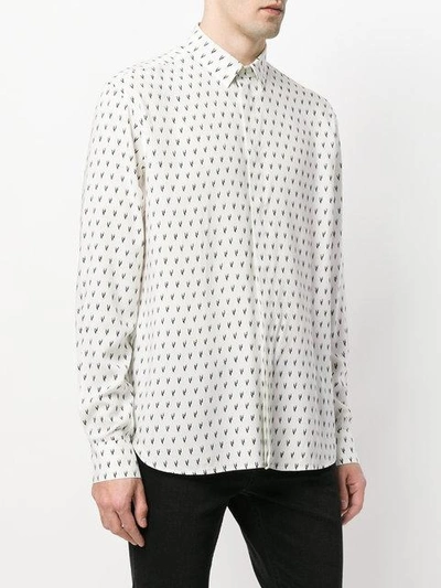 Shop Saint Laurent Micro-print Shirt - White