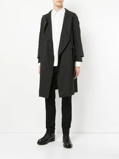 Shop Norwegian Rain Hooded Trench Coat - Black