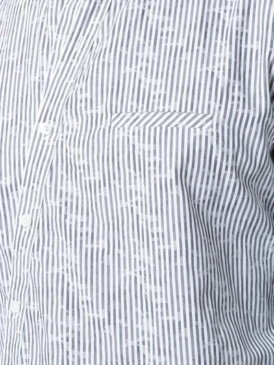 Shop Private Stock Off-centre Button Placket Striped Shirt In Grey