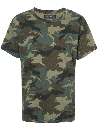 Shop Amiri Shotgun Camo Tee - Green