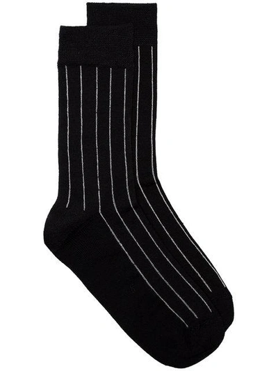 Shop Haider Ackermann Striped Socks - Black