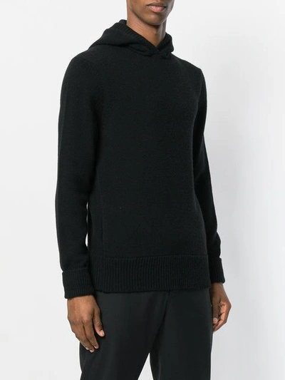 Shop Neil Barrett Stripe Detail Knitted Hoodie